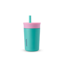 Owala blue and pink 12oz stainless steel kids' tumbler