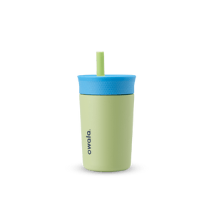 Owala green and blue 12oz stainless steel kids' tumbler