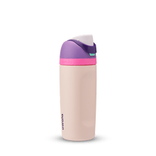 Owala 16oz pink and purple kids&#39; freesip water bottle. 
